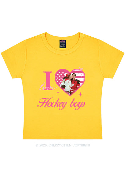 I Love US Hockey Boys HR Y2K Baby Tee Cherrykitten