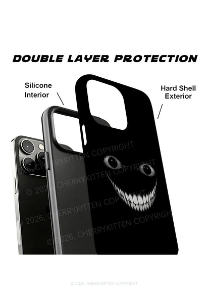 Halloween Black Creepy Grin Y2K Phone Case Cherrykitten