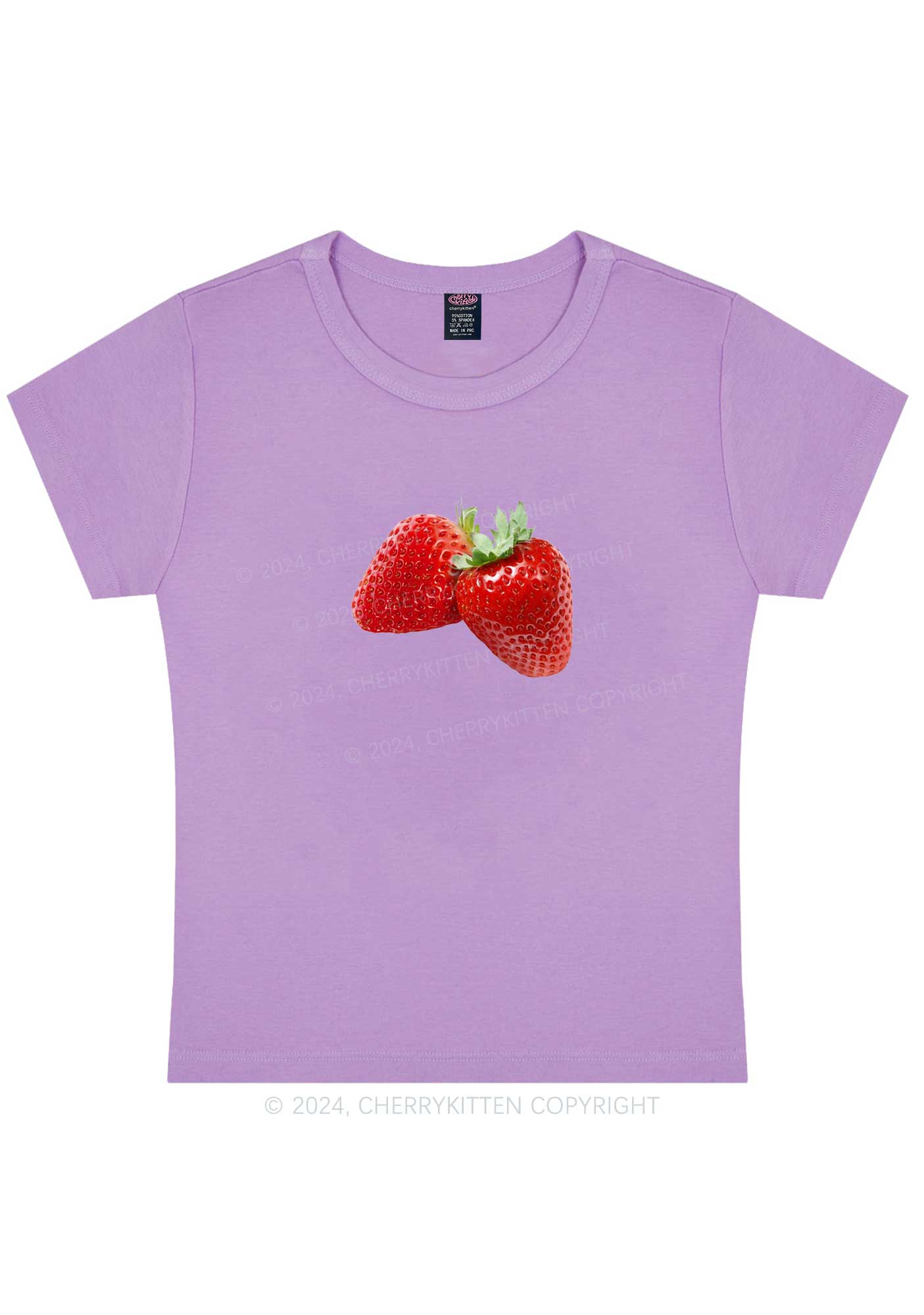 Curvy Pretty Strawberry Y2K Baby Tee Cherrykitten