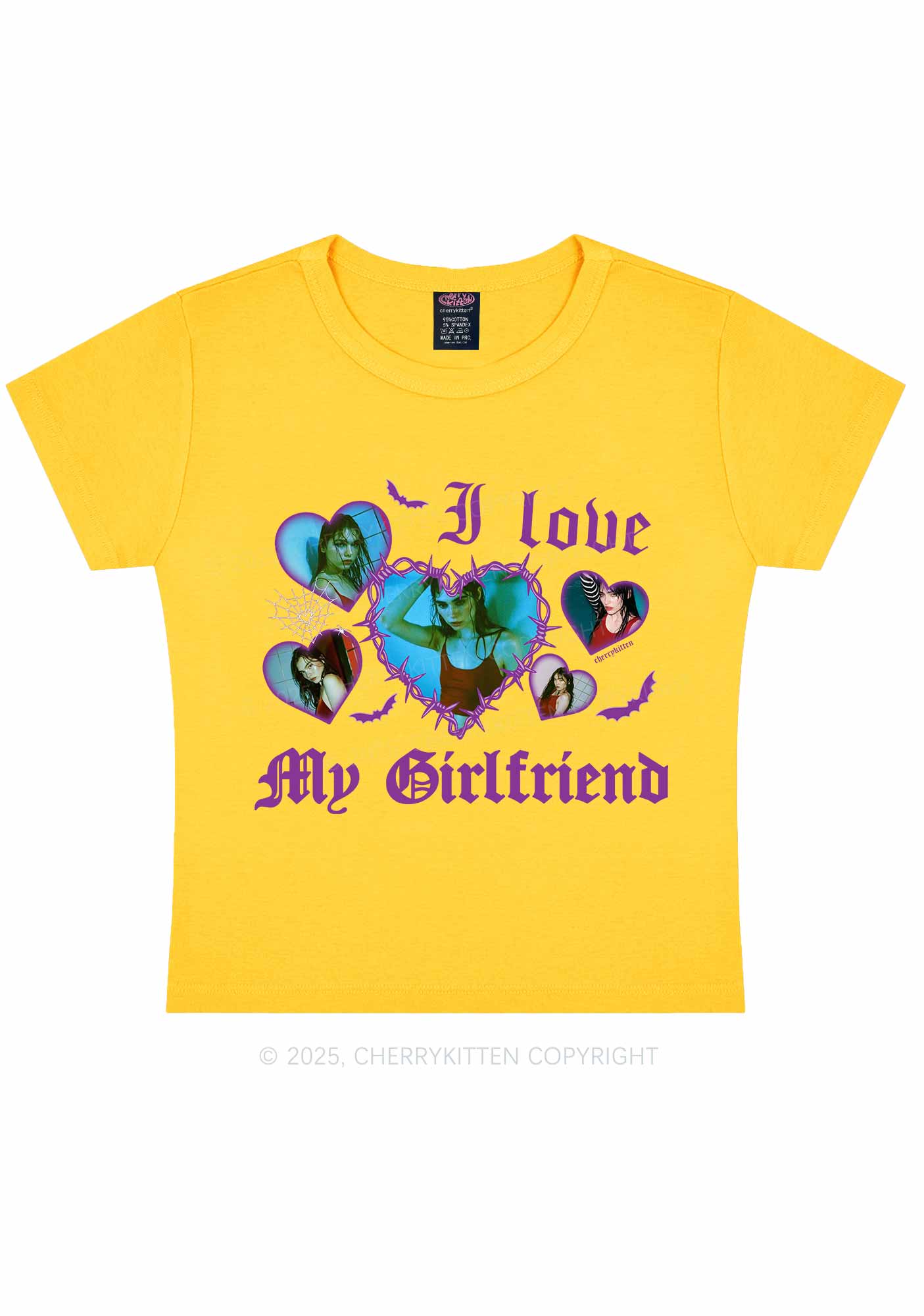 Custom Halloween Girlfriend Photos Y2K Baby Tee Cherrykitten