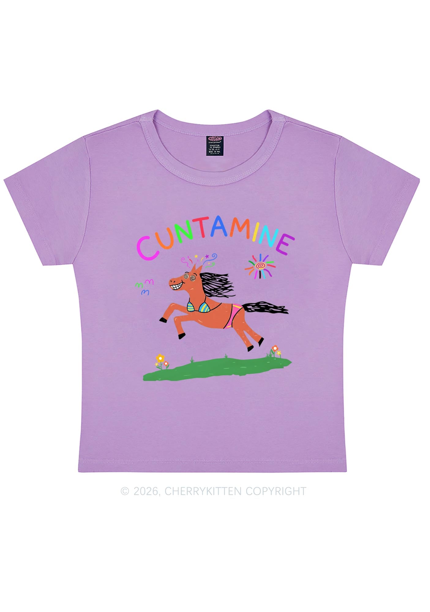 Cxxtamine Pony Y2K Baby Tee Cherrykitten