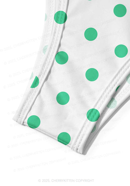 Green Dots Y2K Print Bikini Set Cherrykitten