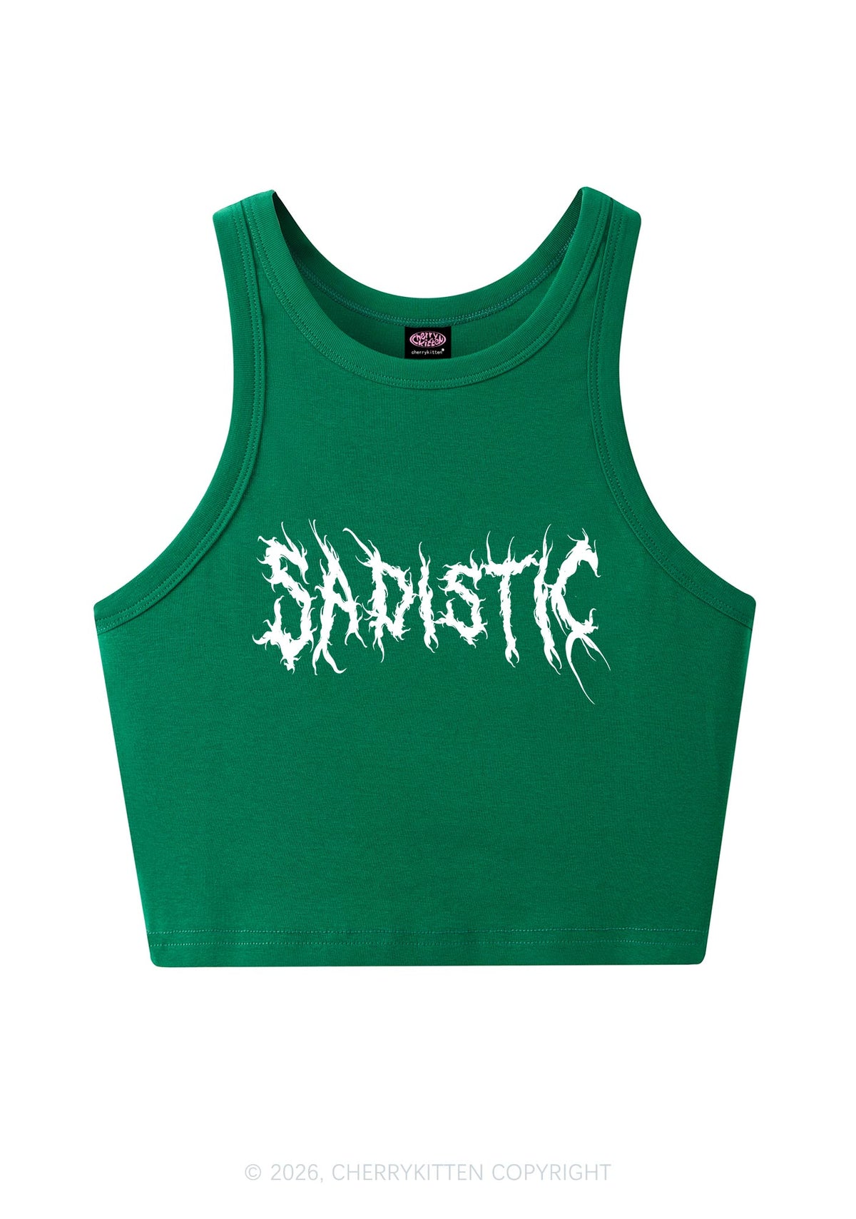 Sapistic Skull Y2K Crop Tank Top Cherrykitten