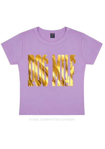 Dog Mxxf Silver Foil Printed Y2K Baby Tee Cherrykitten