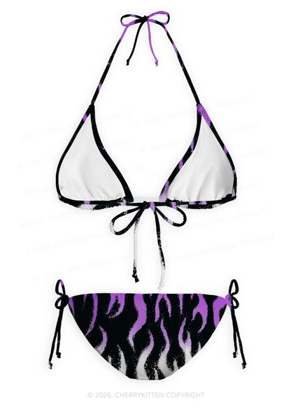Asexual Flame Pride Y2K Print Bikini Set Cherrykitten