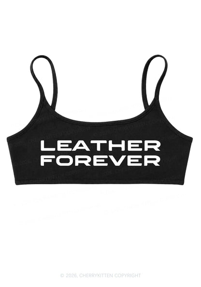 Leather Forever Y2K Super Crop Cami Cherrykitten