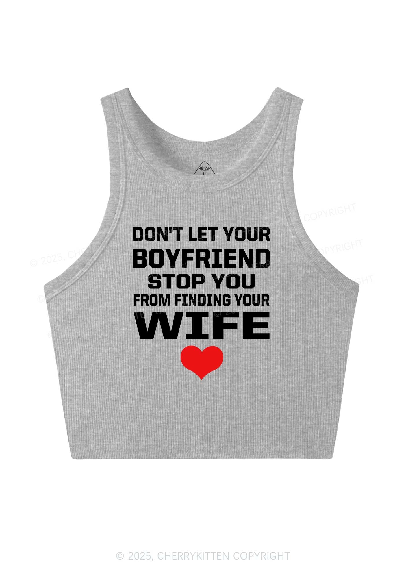 Boyfriend Wife Pride Y2K Crop Tank Top Cherrykitten