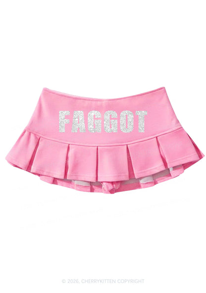 Glitter Faggot Pride Y2K Mini Pleated Skirts Cherrykitten