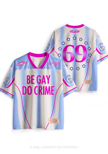 Purple Be Gay Do Crime Pride Y2K Sport Jersey Shirts Cherrykitten