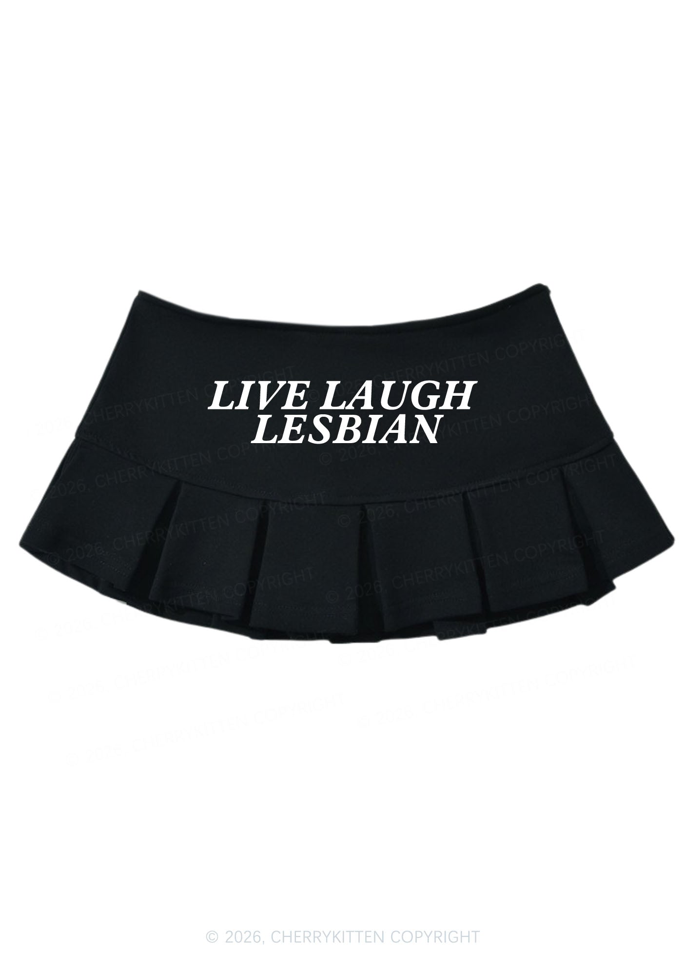 Live Laugh Lesbian Pride Y2K Mini Pleated Skirts Cherrykitten