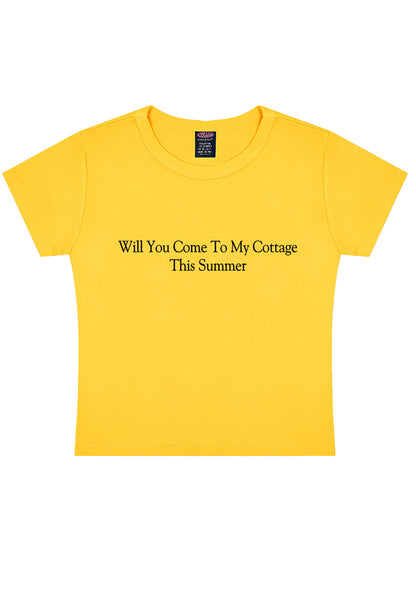 Will You Come To My Cottage HR Y2K Baby Tee Cherrykitten