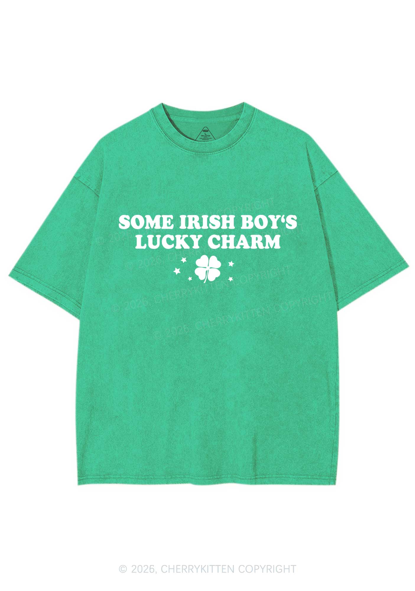 Irish Boys Lucky Charm St Patricks Y2K Washed Tee Cherrykitten
