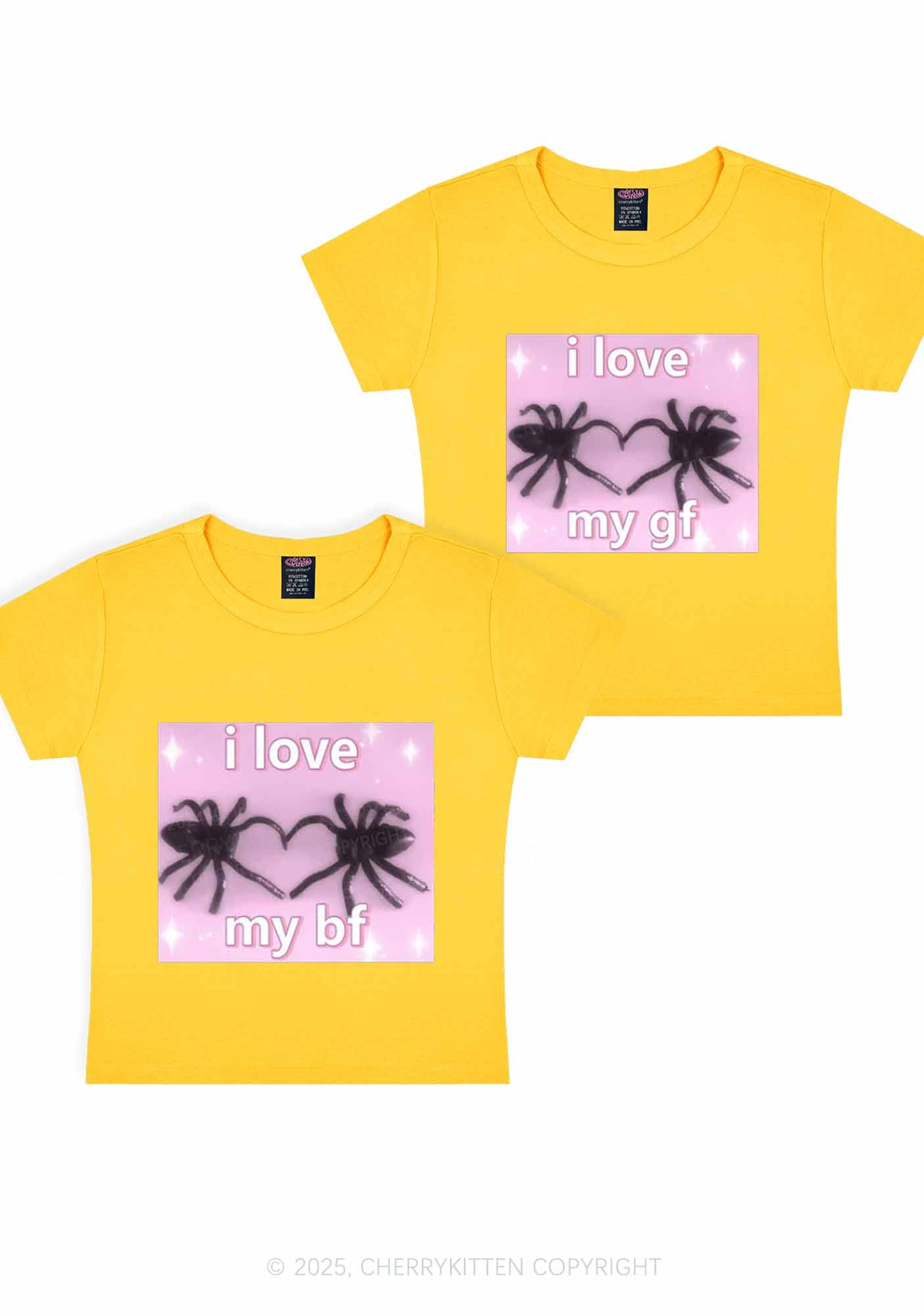 Love My Spider BF GF Y2K Valentine's Day Baby Tee Cherrykitten