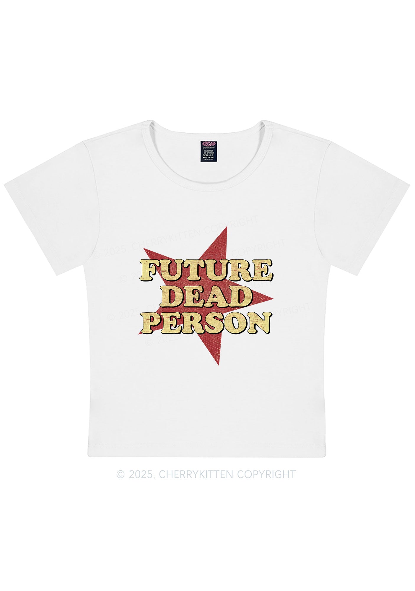 Curvy Dead Person Y2K Baby Tee Cherrykitten