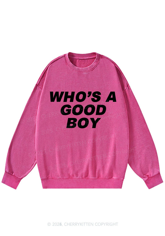 Whos A Good Boy Y2K Washed Sweatshirts Cherrykitten