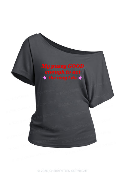 Good Enough To Act Y2K Off Shoulder Tee Cherrykitten