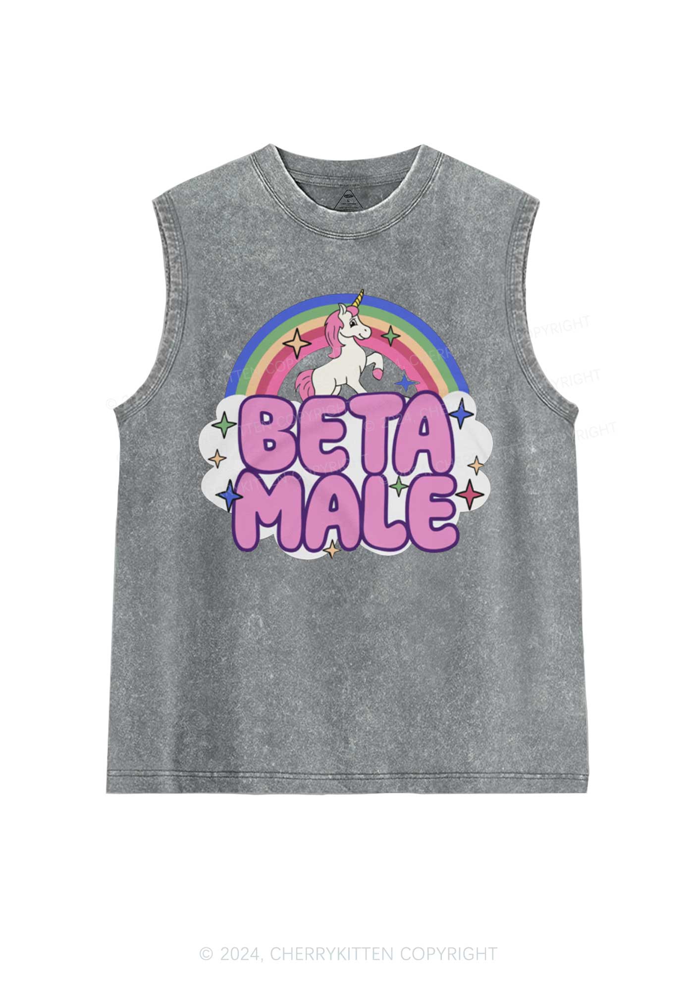 Beta Male Unicorn Y2K Washed Tank Cherrykitten
