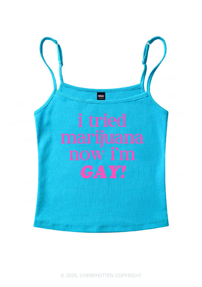 Now Im Gay Pride Y2K Spaghetti Strap Cami Cherrykitten