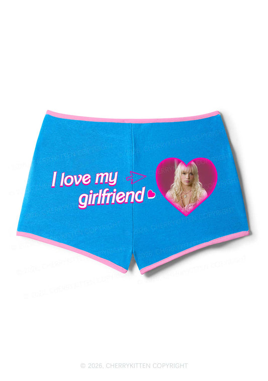 Custom I Love My GF BF Valentine's Day Y2K Booty Shorts Cherrykitten