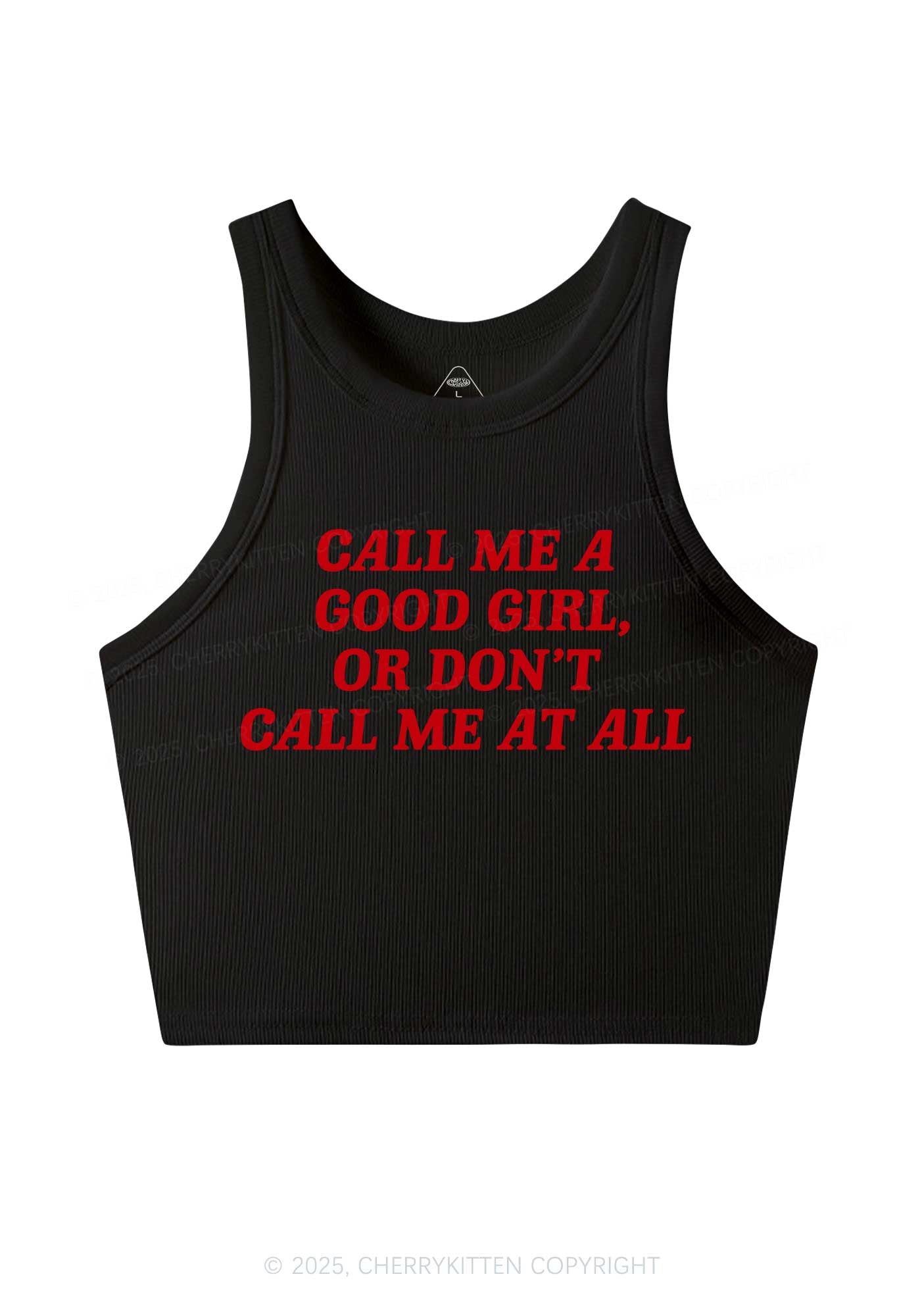 Call Me Good Girl Y2K Crop Tank Top Cherrykitten