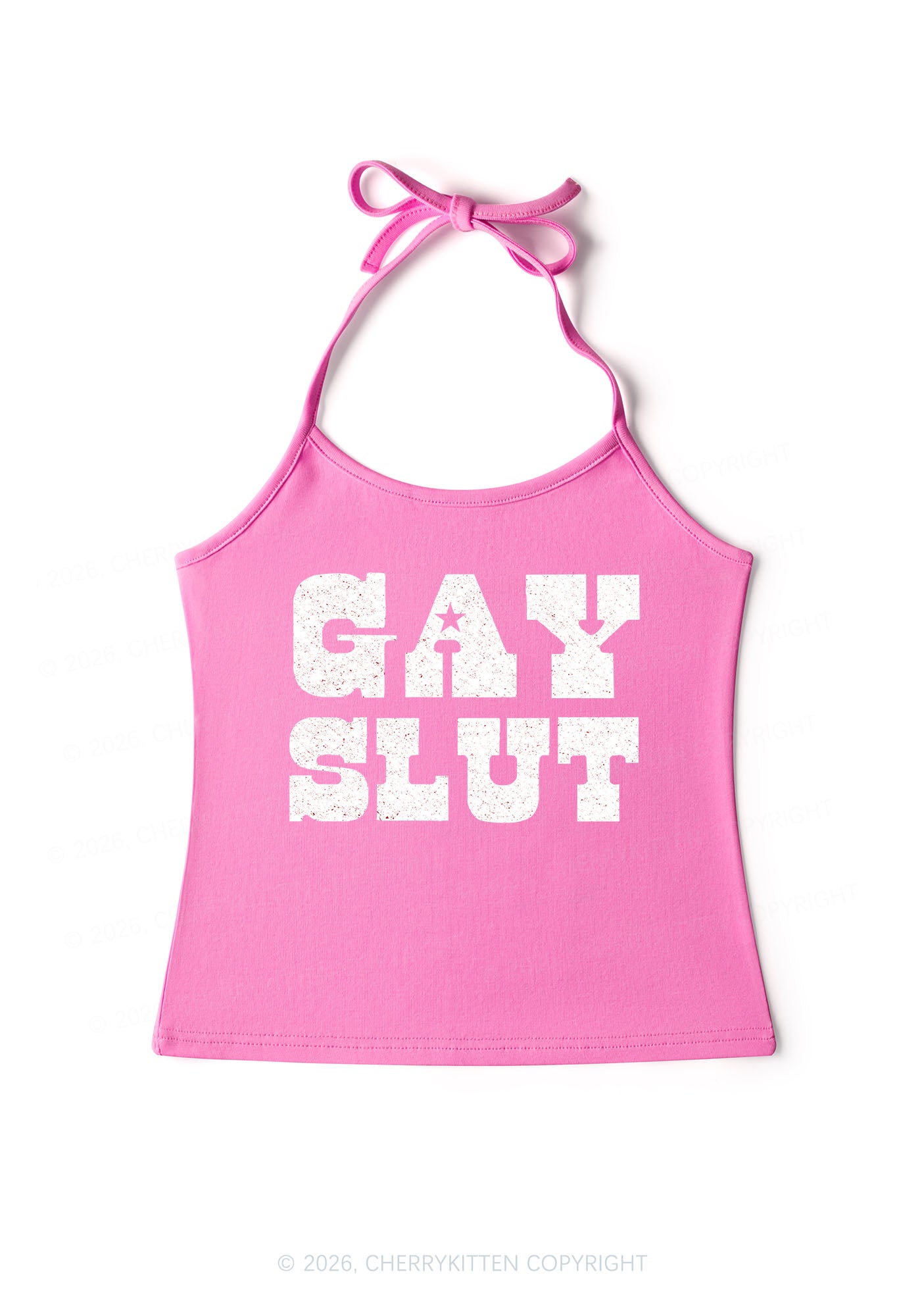 Gay Slxt Pride Y2K Halter Neck Cami Cherrykitten