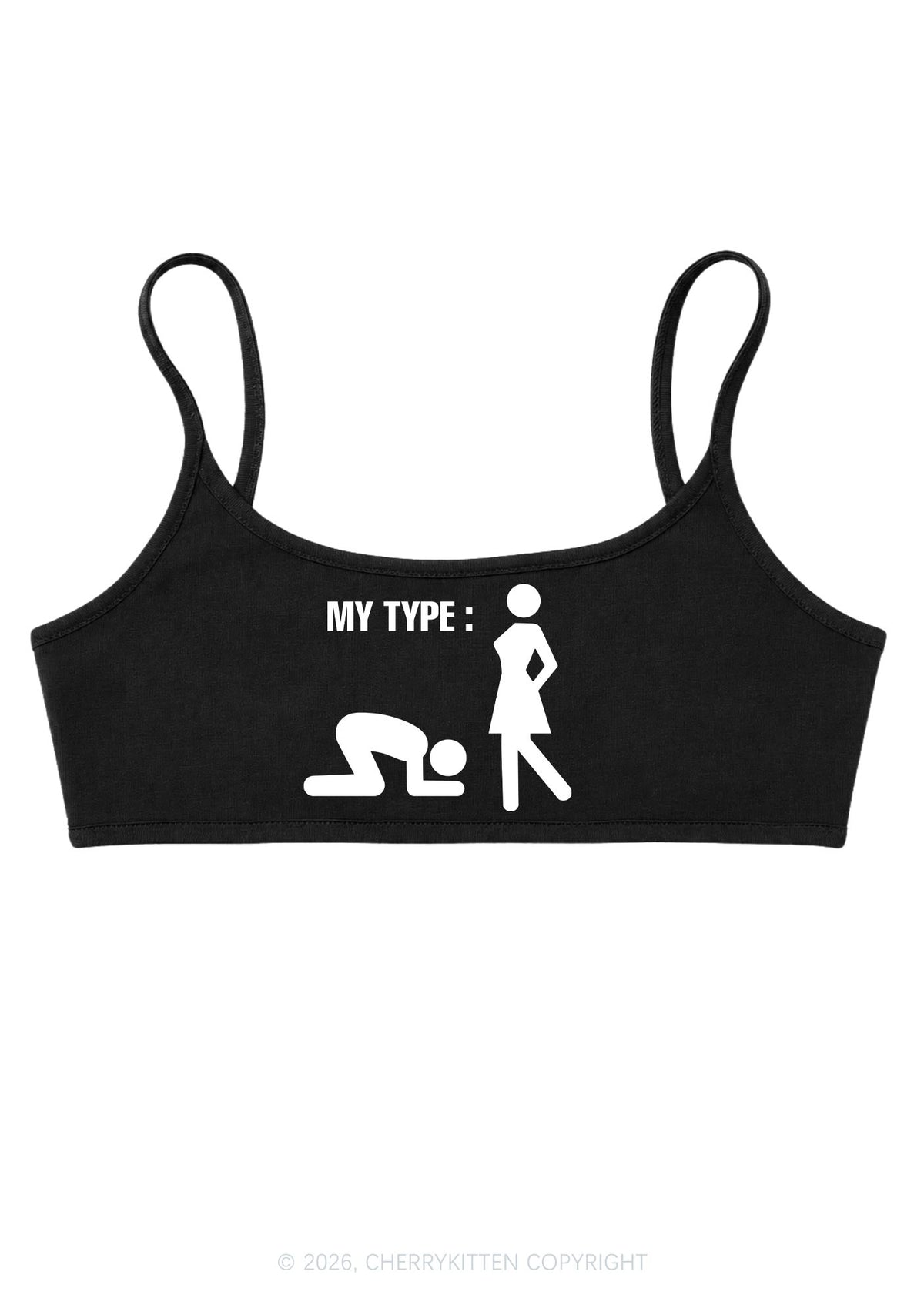 My Type Kneeling Male Y2K Super Crop Cami Cherrykitten