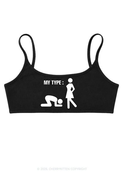 My Type Kneeling Male Y2K Super Crop Cami Cherrykitten
