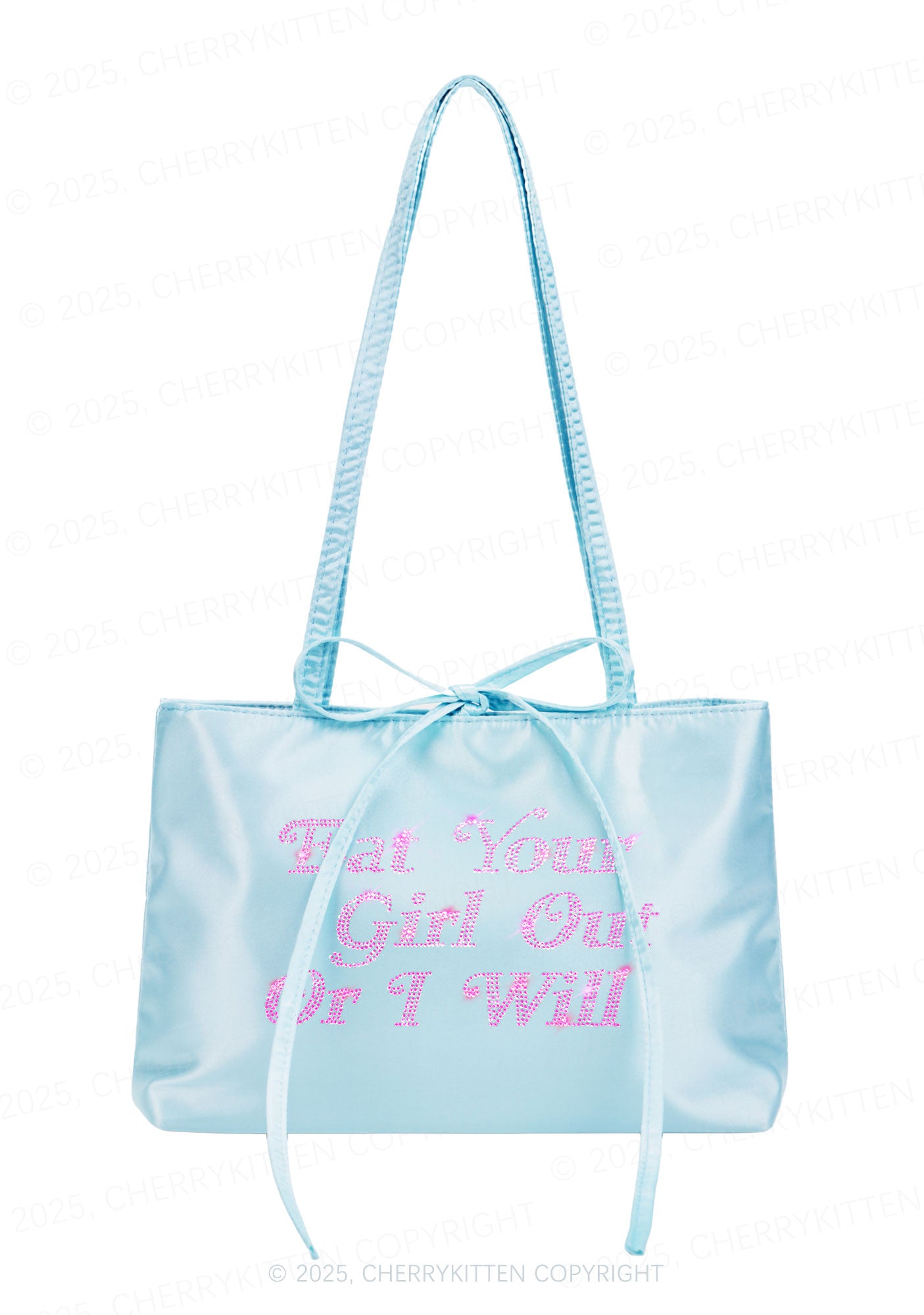 Rhinestone Eat Your Girl Out Y2K Satin Bags Cherrykitten