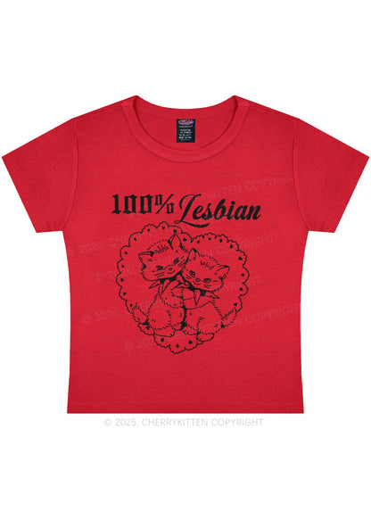 Lesbian Cats Y2K Baby Tee Cherrykitten