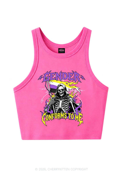 Gender Conforms To Me Pride Y2K Crop Tank Top Cherrykitten