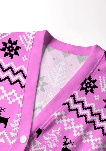 Lesbian Princess Pride Y2K Christmas Cardigan Knit Sweatshirt Cherrykitten