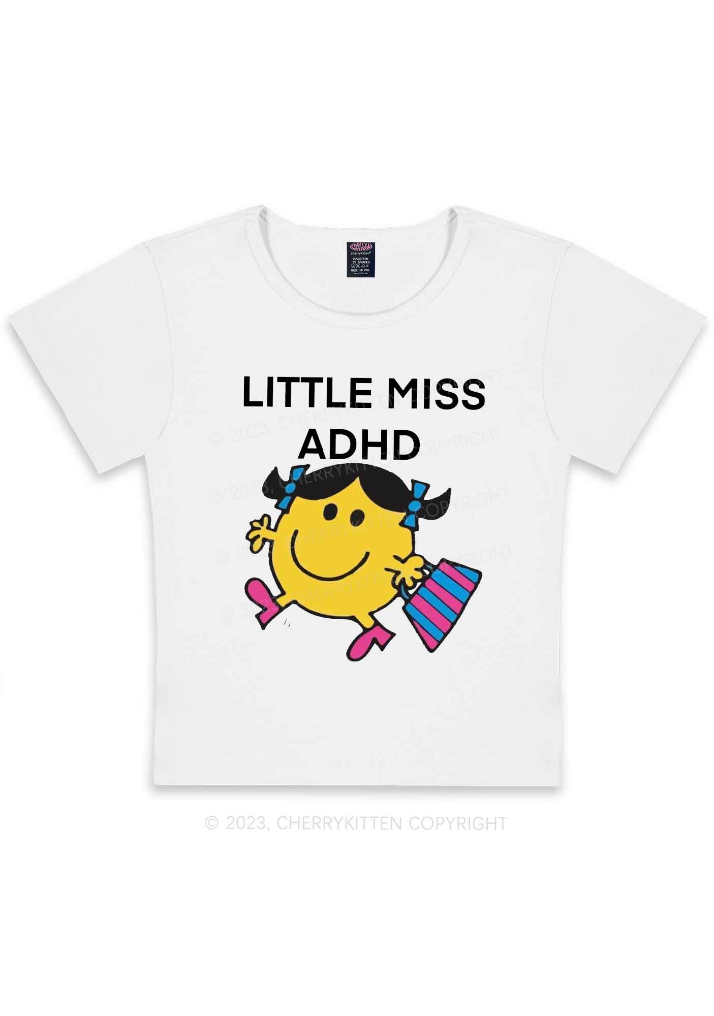 Little Miss ADHD Y2K Baby Tee Cherrykitten