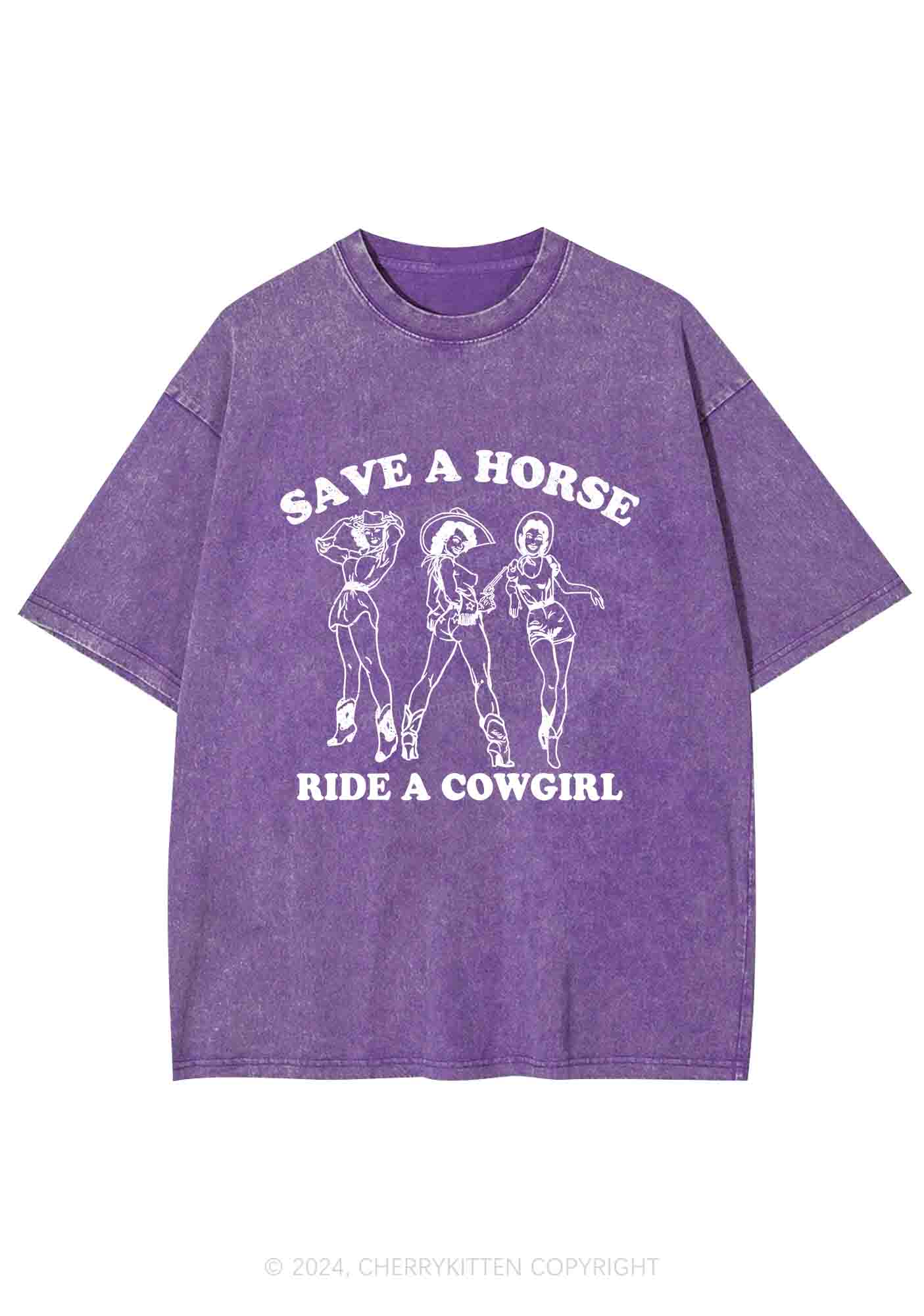 Ride A Cowgirl Y2K Washed Tee Cherrykitten