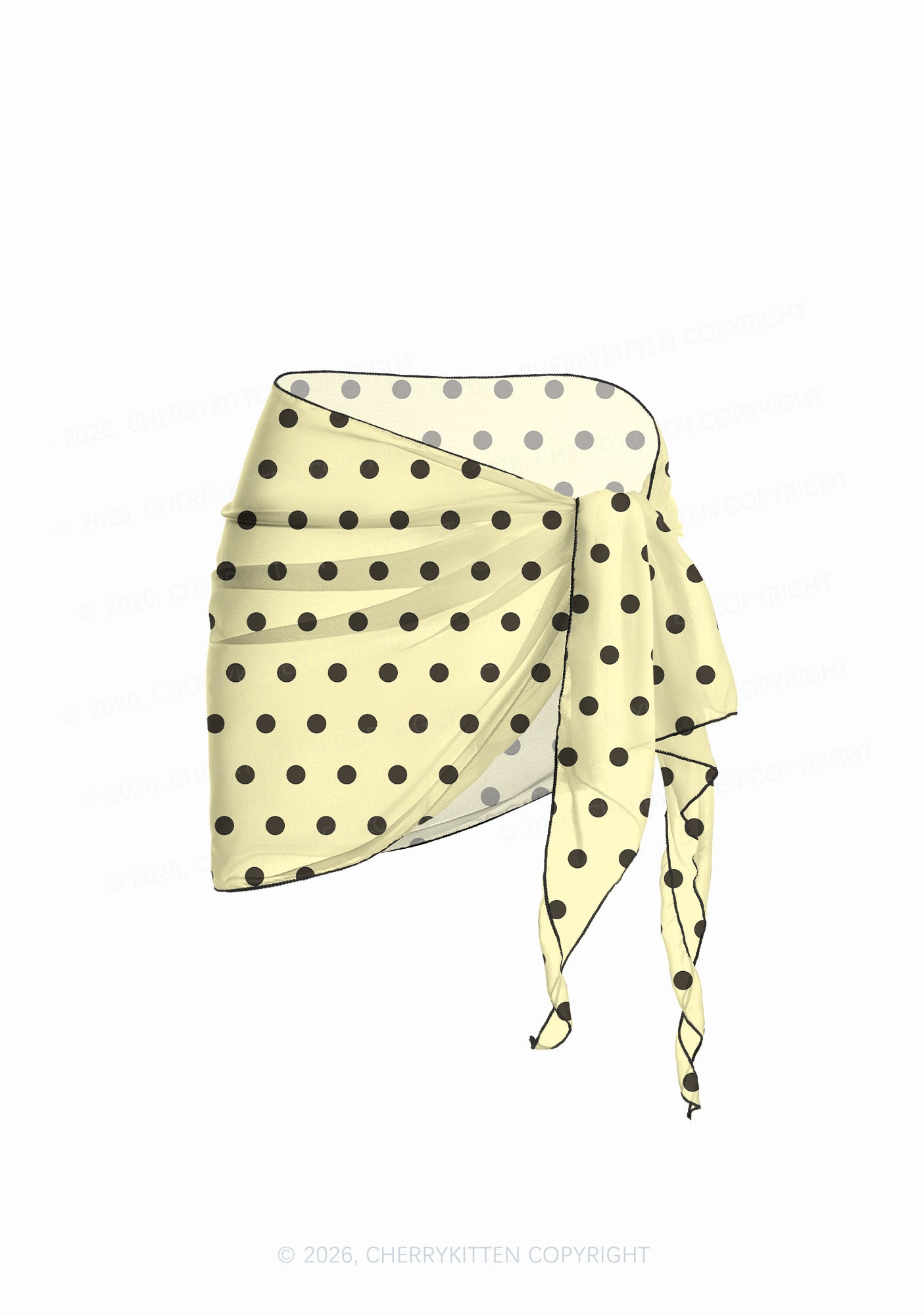 Yellow And Black Dots Y2K Print Bikini Set Cherrykitten