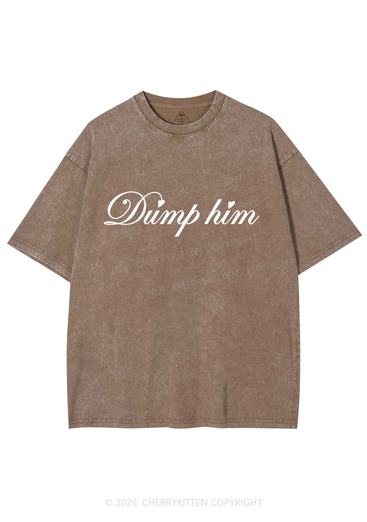 Dump Him Valentine's Day Y2K Shirts Washed Tee Cherrykitten