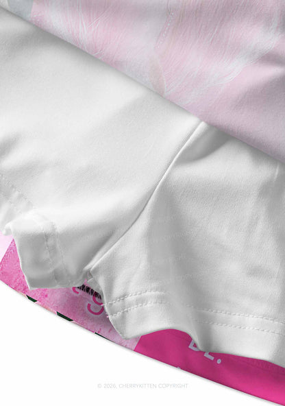 Pink Unicorn Collage Art Y2K Print Mini Skirt Cherrykitten