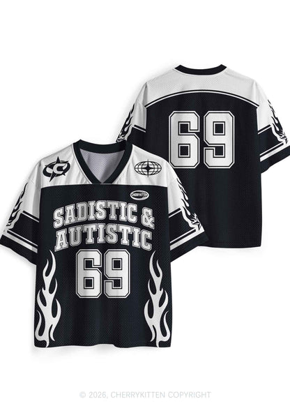 Sadistic And Autistic Y2K Sport Jersey Shirts Cherrykitten