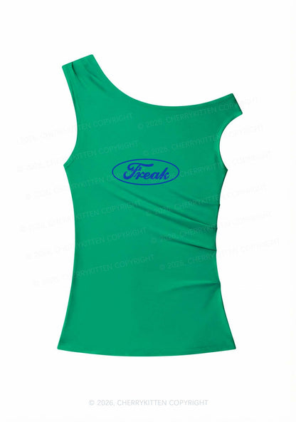 Oval Freak Y2K Off Shoulder Tank Top Cherrykitten