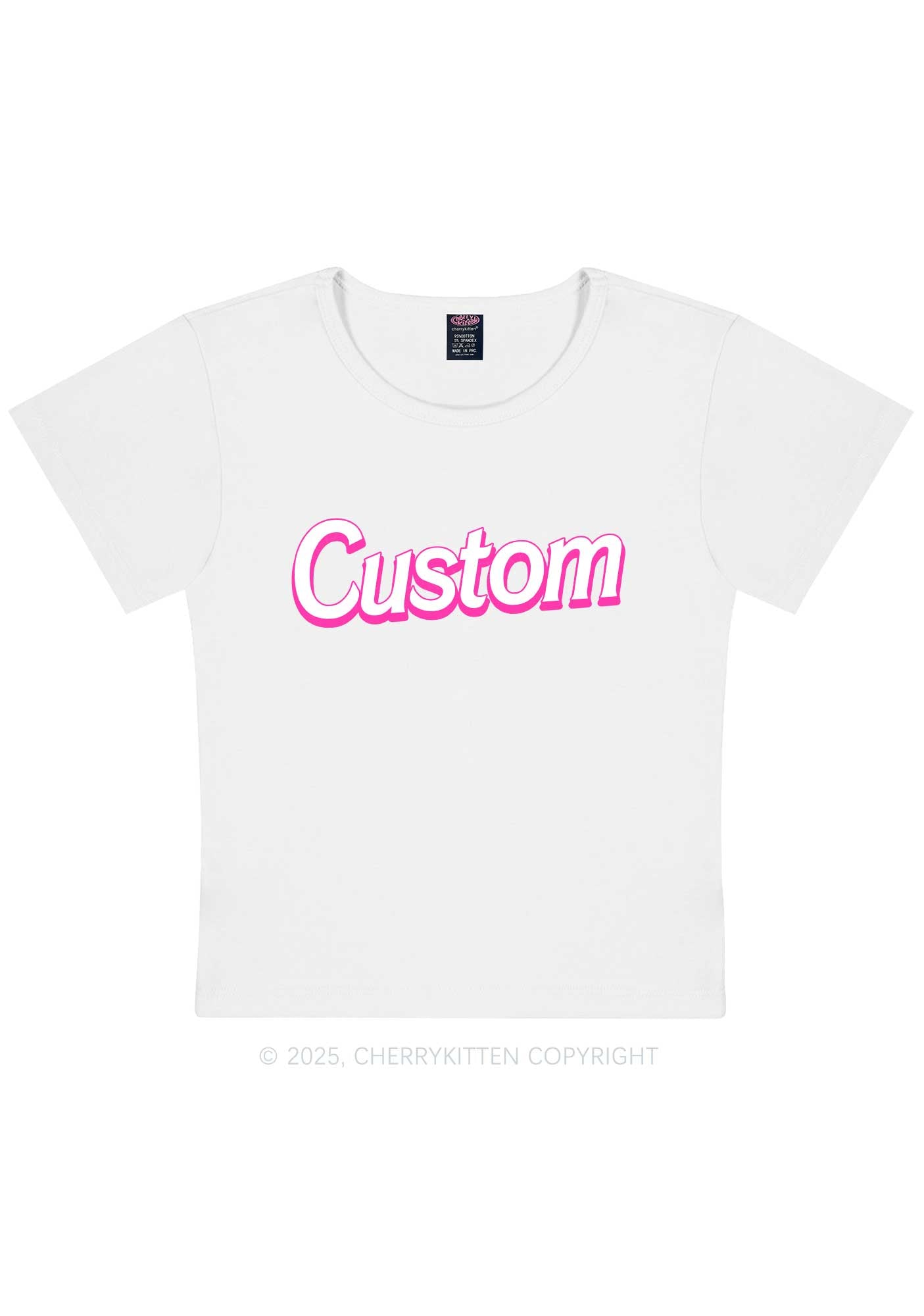 Custom Font Y2K Baby Tee Cherrykitten