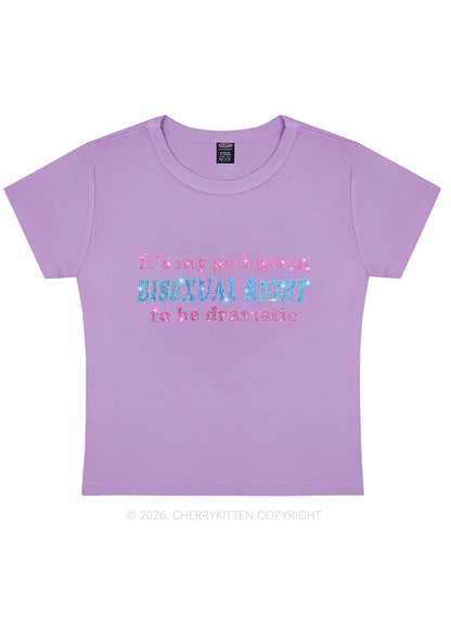 Rhinestone God Given Bisexual Right Pride Y2K Baby Tee Cherrykitten