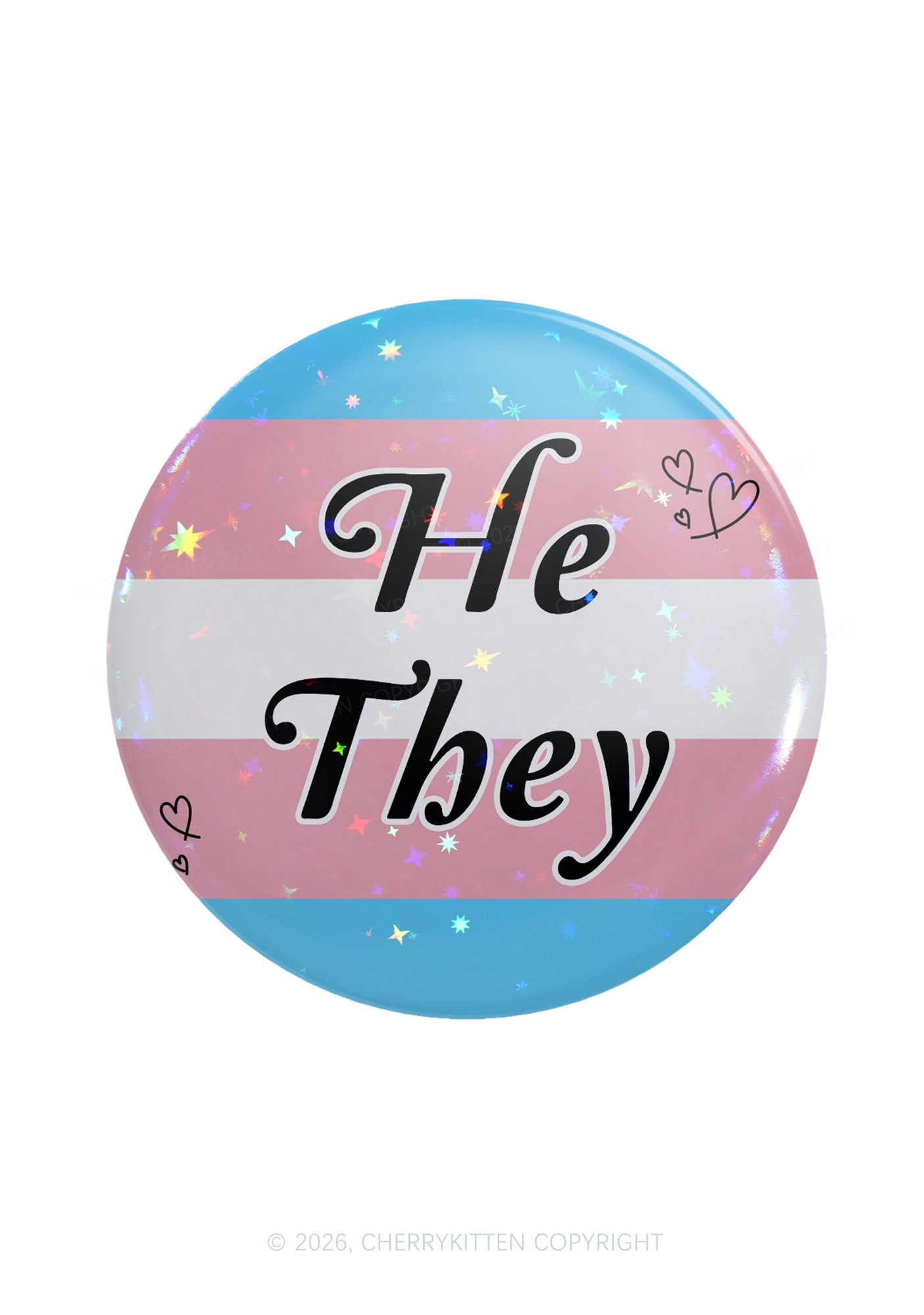 He They Pride 1Pc Y2K Pin Badge Cherrykitten