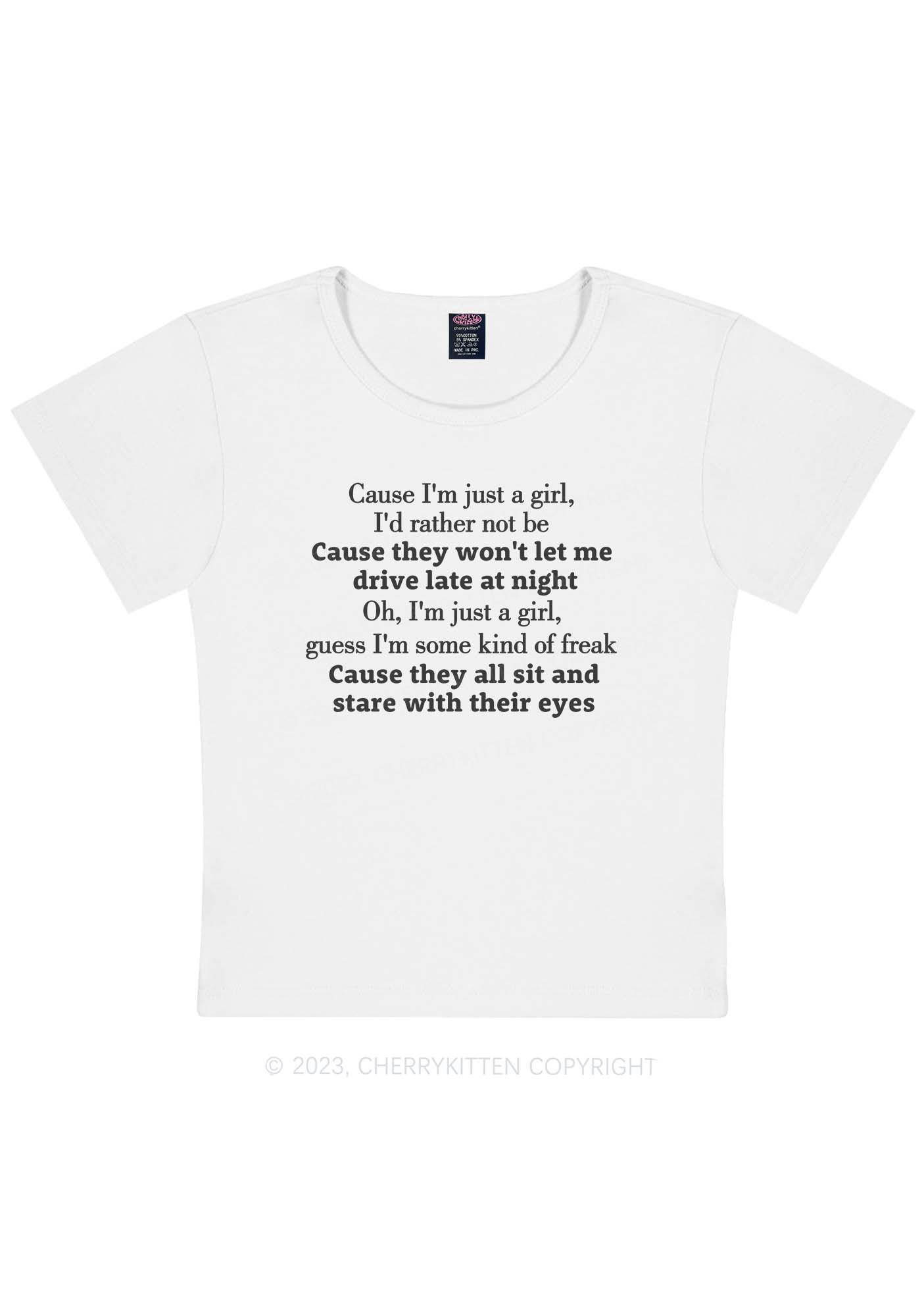 Curvy I'm A Freak Girl Y2K Baby Tee Cherrykitten
