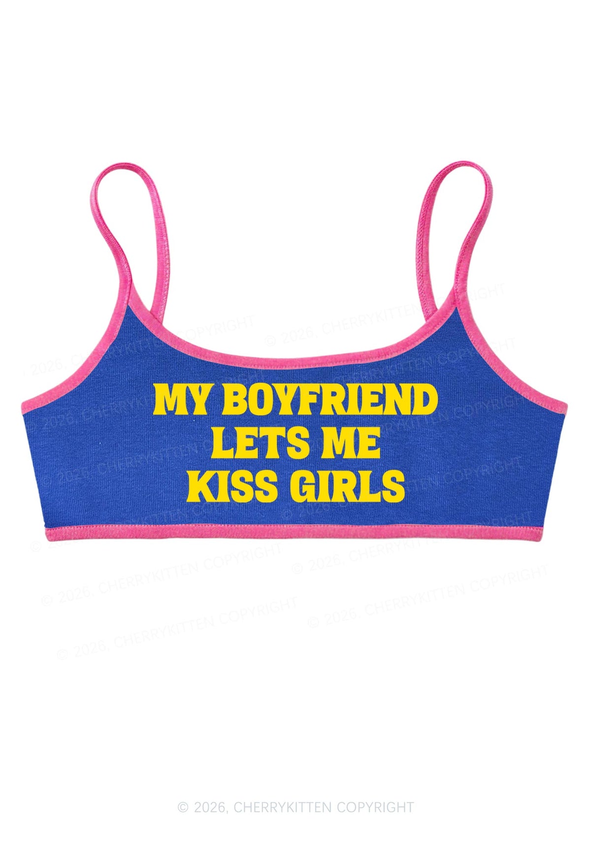 BF Lets Me Kiss Girls Y2K Super Crop Cami Cherrykitten
