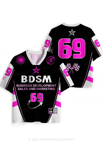 Black BDSM Y2K Sport Jersey Shirts Cherrykitten