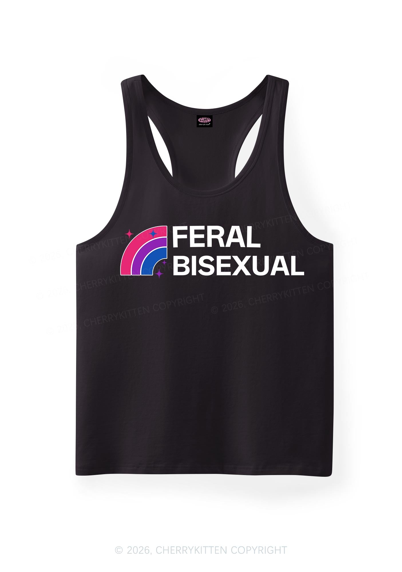 Feral Bisexual Pride Y2K Men Racerback Tank Top Cherrykitten
