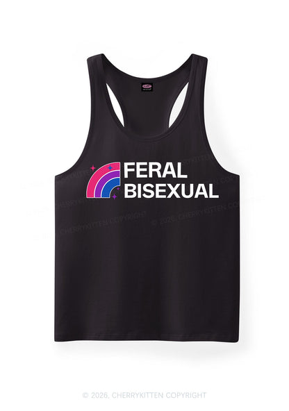 Feral Bisexual Pride Y2K Men Racerback Tank Top Cherrykitten