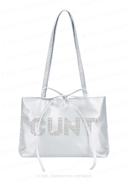 Rhinestone Cxxt Y2K Satin Bags Cherrykitten
