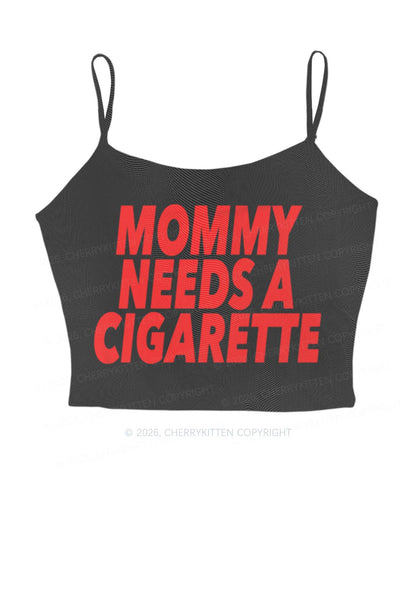 Mommy Needs A Cigarette Y2K Mesh Cami Tank Cherrykitten