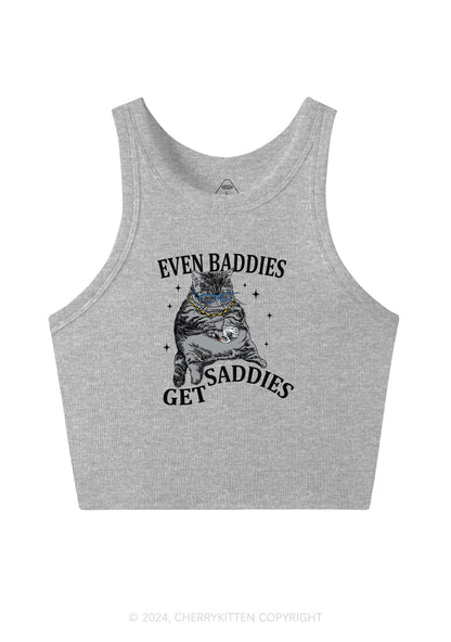 Even Baddies Get Saddies Y2K Crop Tank Top Cherrykitten
