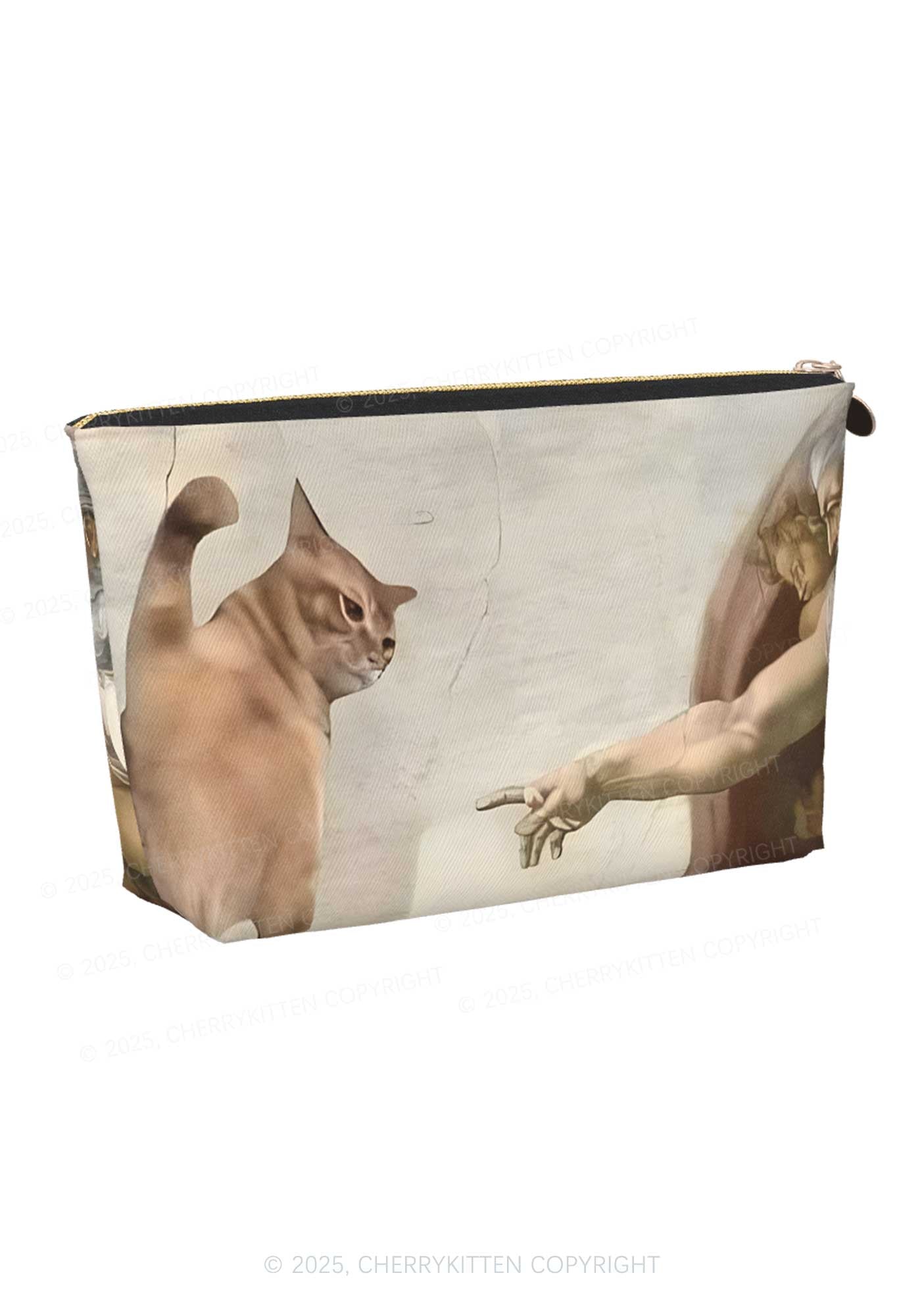 God Give Cat Y2K Leather Makeup Bag Cherrykitten